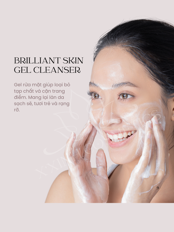 Sữa Rửa Mặt Làm Sáng Da Brilliant Skin Gel Cleanser Inopharm 150ml - Chứa Niacinamide và Salicylic Acid, Giúp Da Rạng Rỡ, Ngăn Ngừa Mụn