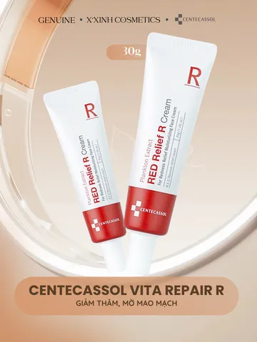 Kem Dưỡng Centecassol Red Relief R Cream 30g - Giải Pháp Làm Dịu Da Nhạy Cảm, Giảm Đỏ, Dưỡng Ẩm, Phục Hồi Da Tổn Thương