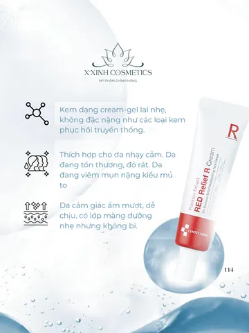 Kem Dưỡng Centecassol Red Relief R Cream 30g - Giải Pháp Làm Dịu Da Nhạy Cảm, Giảm Đỏ, Dưỡng Ẩm, Phục Hồi Da Tổn Thương