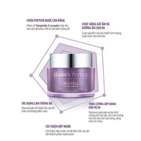 Kem Dưỡng Trẻ Hóa Da Hahn Peptide 50g - Ngừa Lão Hóa, Cung Cấp Độ Ẩm, Phục Hồi Da Mịn Màng, Giảm Nếp Nhăn, Mờ Nám Tàn Nhang