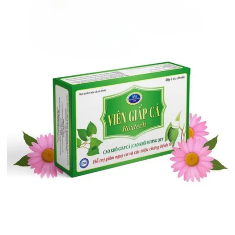 Viên Giấp Cá Roxtech - Hỗ Trợ Giảm Trĩ, Tiêu Hóa, Tăng Sức Bền Thành Mạch - Hộp 30 Viên Thực Phẩm Chức Năng