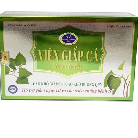 Viên Giấp Cá Roxtech - Hỗ Trợ Giảm Trĩ, Tiêu Hóa, Tăng Sức Bền Thành Mạch - Hộp 30 Viên Thực Phẩm Chức Năng