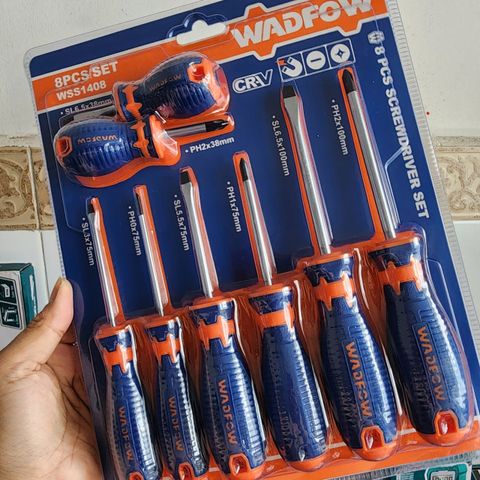 Bộ Tuốc Nơ Vít 8 Chi Tiết Wadfow WSS1408 - Thép CR-V Chất Lượng Cao, Tay Cầm Chống Trượt cho Sửa Chữa Điện và Gia Dụng