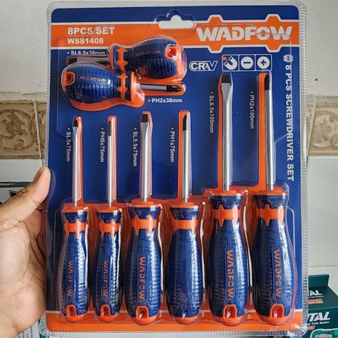 Bộ Tuốc Nơ Vít 8 Chi Tiết Wadfow WSS1408 - Thép CR-V Chất Lượng Cao, Tay Cầm Chống Trượt cho Sửa Chữa Điện và Gia Dụng