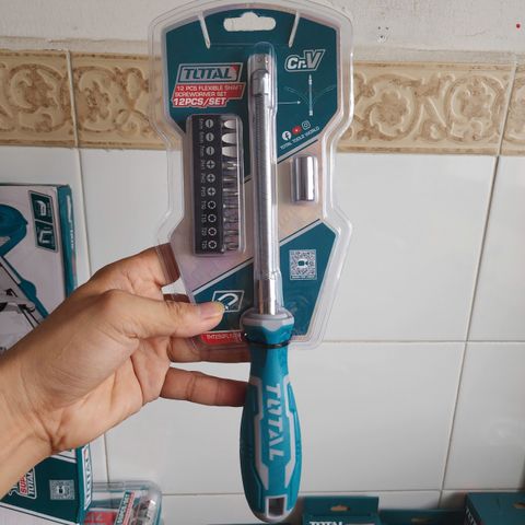 Bộ tuốc nơ vít linh hoạt 12 chi tiết Total THT250FL1206 - Dụng cụ sửa chữa đa năng chất lượng cao, mũi vít bền phù hợp cho gia đình