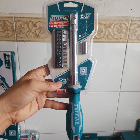 Bộ tuốc nơ vít linh hoạt 12 chi tiết Total THT250FL1206 - Dụng cụ sửa chữa đa năng chất lượng cao, mũi vít bền phù hợp cho gia đình