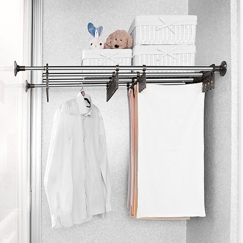Giá Treo Quần Áo Inox Wellex BSS4060 - Lắp Đặt Tường Âm Không Khoan, Chiều Dài Điều Chỉnh, Tải Trọng 20kg, Thiết Kế Tiện Lợi