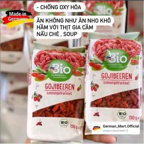 Hạt Kỷ Tử Hữu Cơ DM Bio 150gr - Sản Phẩm Thiên Nhiên từ Đức, Bổ Sung Dưỡng Chất Cho Mọi Món Ăn, Tốt Cho Sức Khỏe