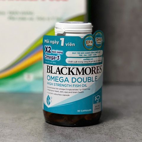 Viên Uống Dầu Cá Blackmores Omega Double High Strength 90 Viên - Bổ Sung Omega-3 Tốt Cho Tim Mạch, Não Bộ, Da, Thị Giác