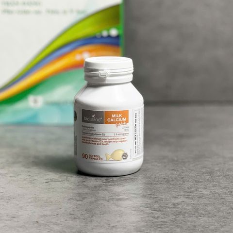 Viên Canxi Sữa Bio Island 90 Viên Úc - Tăng Chiều Cao, Tốt Cho Xương Răng, Bổ Sung Vitamin D3 Cho Trẻ Em