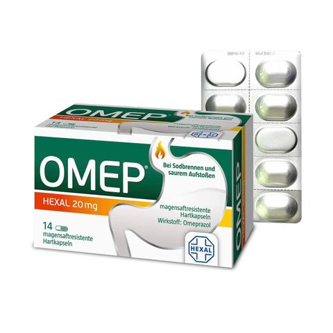 Giảm trào ngược dạ dày, ợ nóng Omep HEXAL 20mg Đức 14 viên