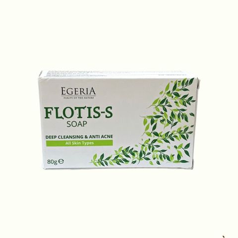 Xà Phòng EGERIA FLOTIS - S Soap 80g, Làm Sạch Sâu, Ngăn Ngừa Mụn Trứng Cá, Viêm Nang Lông, Điều Trị Nấm Da
