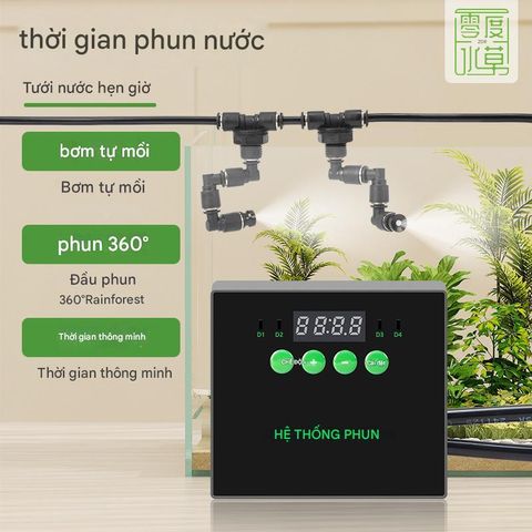Máy Phun Sương ZRDR Chính Hãng Chất Lượng Cao Kèm Dây và 2 Bec Đơn cho Hồ Bán Cạn và Tiểu Cảnh - Dễ Lắp Đặt và Sử Dụng