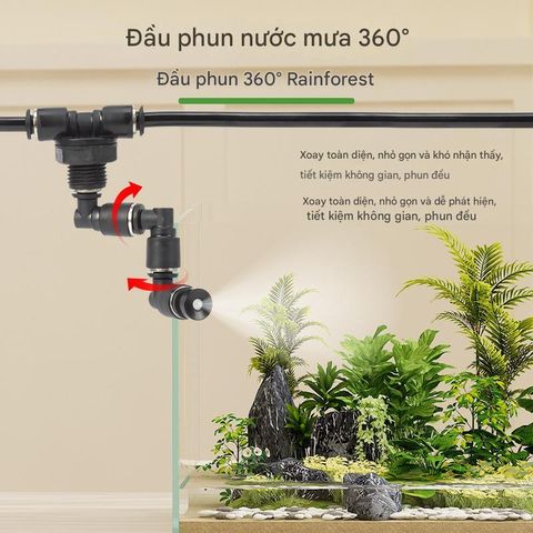 Máy Phun Sương ZRDR Chính Hãng Chất Lượng Cao Kèm Dây và 2 Bec Đơn cho Hồ Bán Cạn và Tiểu Cảnh - Dễ Lắp Đặt và Sử Dụng