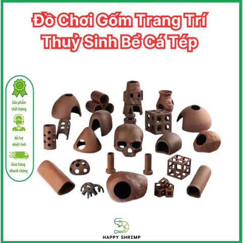 Đồ Chơi Trang Trí Bể Cá Gốm An Toàn - Hàng Nghệ Thuật Tự Nhiên Tạo Không Gian Sống Động Cho Thủy Sinh