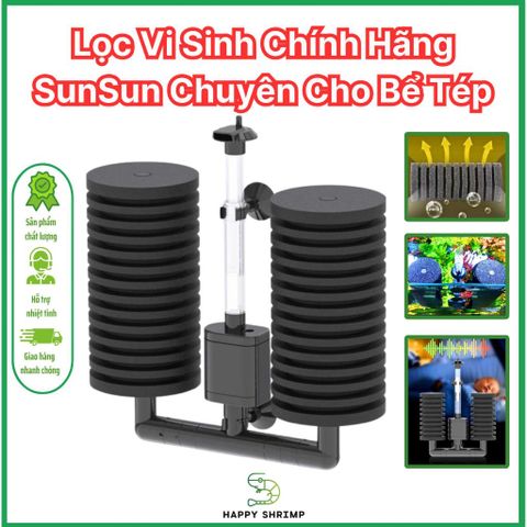 Lọc Vi Sinh Bông Đôi SunSun JF-80 JF-120 - Thiết Kế Tinh Tế Với Bơm 3W Cho Hồ Cá Sạch, Chính Hãng Trung Quốc