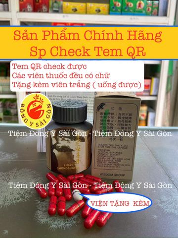 Linh Chi Tráng Thân Đơn - Lin-Zi Chong Sun Tan Hộp 50 viên (Hàng chính phẩm WisDom, Tem check được mã QR, Date mới) 316011