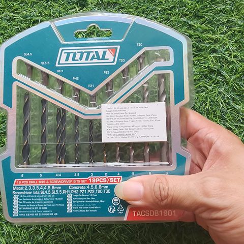 Bộ Mũi Khoan và Vặn Vít 19 Chi Tiết Total TACSDB1901 - Đa Năng, Bền Bỉ, Dụng Cụ Cầm Tay Chuyên Dụng Cho Gia Đình và Thợ Chuyên Nghiệp