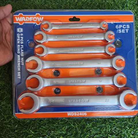 Bộ Cờ Lê 2 Đầu Miệng 6 Chi Tiết Wadfow WDS2406 - Kích Thước 8-24mm, Chất Liệu Thép Bền, Thiết Kế Dễ Dùng