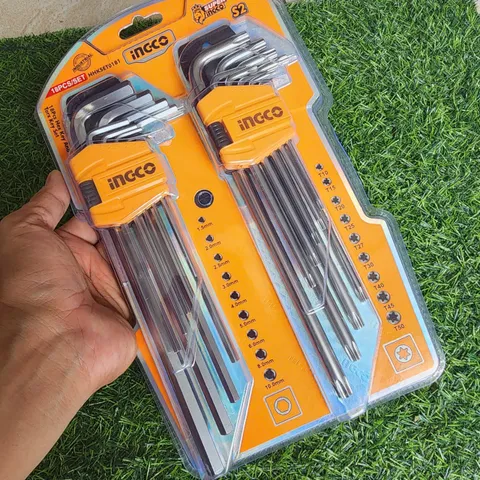 Bộ Lục Giác Đầu Bằng & Bông 18 Chi Tiết Ingco HHKSET0181 - Dụng Cụ Cầm Tay Chất Lượng Cao, Tiện Lợi Cho Sửa Chữa