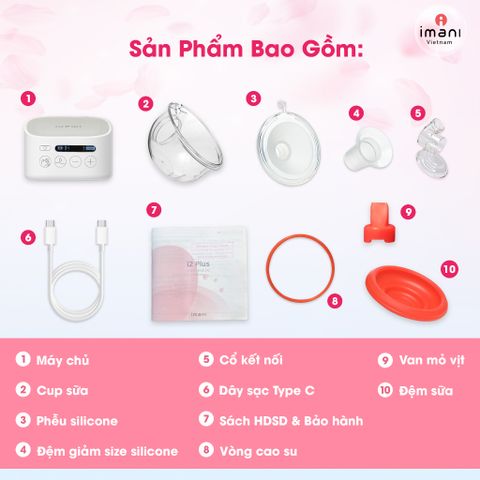 Máy Hút Sữa Không Dây IMANI I2 Plus - Hút Kiệt, Massage 5 Cấp Độ, Thiết Kế Gọn Nhẹ, An Toàn Cho Mẹ Và Bé - Bảo Hành 1 Năm