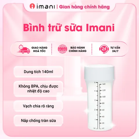 Bình Trữ Sữa Imani Nhập Khẩu Hàn Quốc Dung Tích 140ml Chất Liệu Không Chứa BPA An Toàn Cho Bé