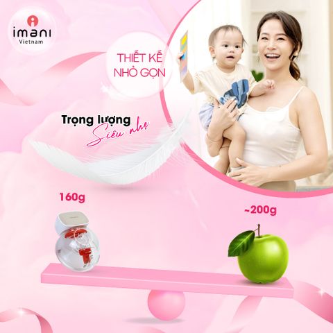 Máy Hút Sữa Không Dây Imani I2 Hàn Quốc - Rảnh Tay, Thiết Kế 5 Cấp Độ Hút & Massage, An Toàn Cho Mẹ và Bé