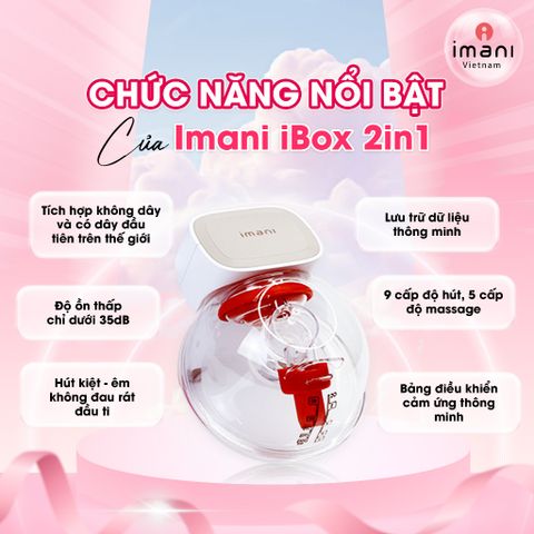 Máy Hút Sữa Rảnh Tay IMANI Ibox 2in1 Hàn Quốc - Thiết Kế Thông Minh, Công Nghệ Hút Kiệt, Không Đau, Bảo Hành 1 Năm