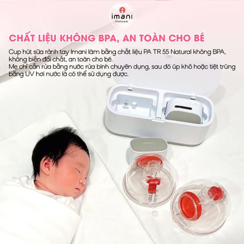 Bộ Cốc Hút Sữa Rảnh Tay IMANI Hàn Quốc 200ml - Dễ Dàng Sử Dụng, An Toàn Cho Mẹ Và Bé, Không Chứa BPA