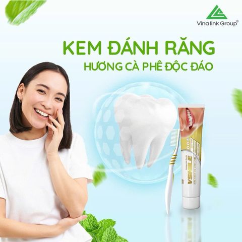 Kem Đánh Răng VSMILE 150g - Hỗ Trợ Ngăn Ngừa Đột Quỵ, Làm Sạch Miệng, Hương Cà Phê - Combo 5 Tuýp cho Gia Đình