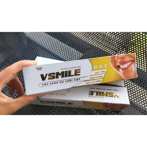 Kem Đánh Răng VSMILE 150g - Hỗ Trợ Ngăn Ngừa Đột Quỵ, Làm Sạch Miệng, Hương Cà Phê - Combo 5 Tuýp cho Gia Đình
