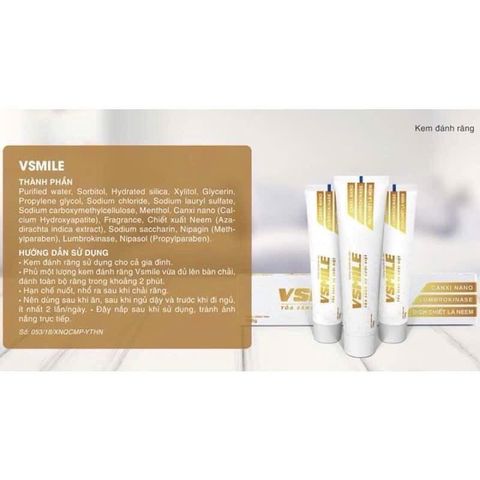 Kem Đánh Răng VSMILE 150g - Hỗ Trợ Ngăn Ngừa Đột Quỵ, Làm Sạch Miệng, Hương Cà Phê - Combo 5 Tuýp cho Gia Đình