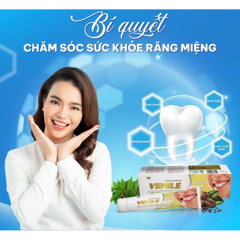 Kem đánh răng Vsmile - Giúp hơi thở thơm mát, ngăn ngừa mảng bám, chăm sóc răng miệng và ngừa đột quỵ hiệu quả