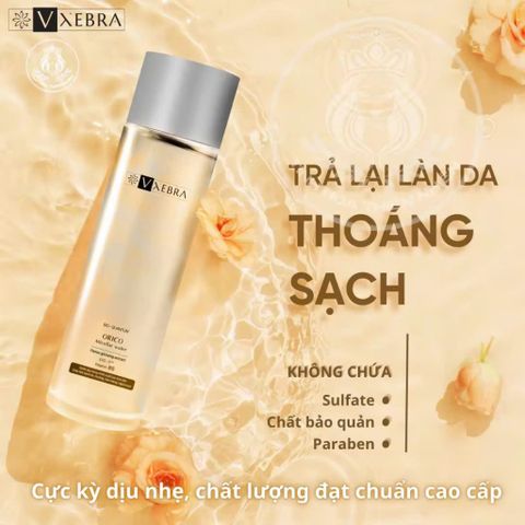 Nước Tẩy Trang Không Cồn Vxebra 190ml - Dành Cho Da Dầu Mụn, Dịu Nhẹ, An Toàn Cho Da Nhạy Cảm, Làm Sạch Sâu, Giảm Mụn