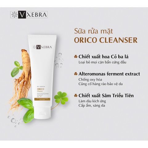 Sữa Rửa Mặt Vxebra Orico Cleanser - Làm Sạch Da Hiệu Quả, Cung Cấp Ẩm, Tẩy Tế Bào Chết Dịu Nhẹ Cho Da Nhạy Cảm