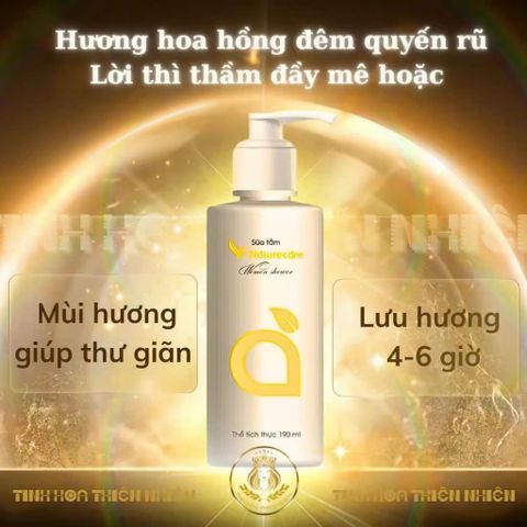 Sữa Tắm Nước Hoa Nữ Vnaturecare 190ml - Dưỡng Trắng Da Toàn Thân Với Hương Hoa Hồng Nữ Tính, Lưu Hương Lâu, An Toàn Cho Da Nhạy Cảm.