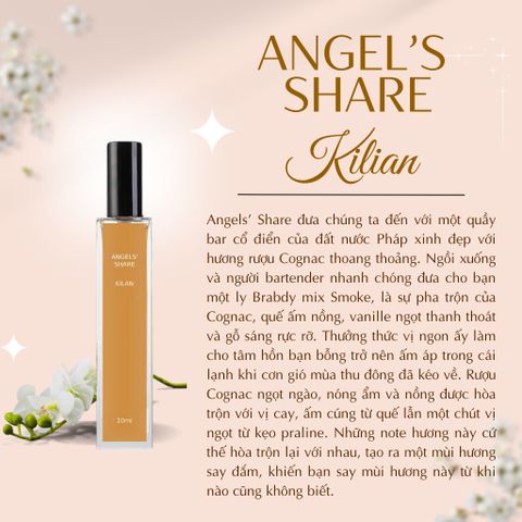 Nước Hoa Nữ Angel's Share 10ml - Hương Thơm Sang Trọng, Quyến Rũ, Chiết Xuất Từ Cognac, Quế, Đậu Tonka, Unisex, Quà Tặng Cao Cấp