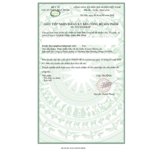 Vitamin Tổng Hợp cho Bà Bầu Avisure Mama - Hộp 60 Viên, Bổ Sung DHA, Sắt và Vitamin Thiết Yếu, Hỗ Trợ Thai Nhi Khỏe Mạnh