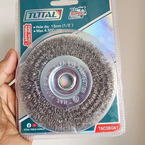 Bánh Cước 100mm Total TAC36041 - Dụng Cụ Làm Sạch Bề Mặt Kim Loại, Chà Rỉ Sét Hiệu Quả, Phụ Kiện Máy Mài Chất Lượng Cao