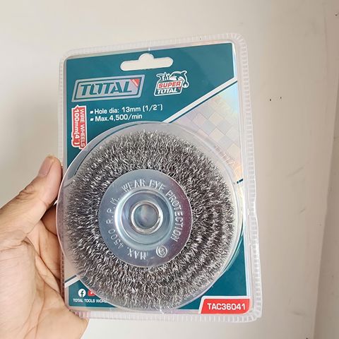 Bánh Cước 100mm Total TAC36041 - Dụng Cụ Làm Sạch Bề Mặt Kim Loại, Chà Rỉ Sét Hiệu Quả, Phụ Kiện Máy Mài Chất Lượng Cao