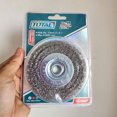 Bánh Cước 100mm Total TAC36041 - Dụng Cụ Làm Sạch Bề Mặt Kim Loại, Chà Rỉ Sét Hiệu Quả, Phụ Kiện Máy Mài Chất Lượng Cao