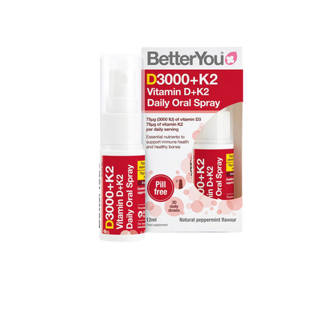 Vitamin D3000+K2 BetterYou dạng xịt 12ml cho trẻ từ 13 tuổi - Tăng cường đề kháng và chắc khỏe xương