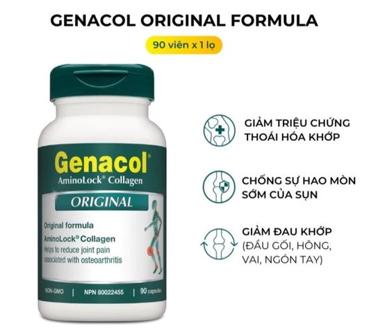 [Nhập khẩu] Viên uống bổ sung 1200mg Collagen, bổ trợ xương khớp Genacol Original  (Hộp 90v)