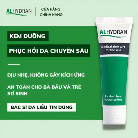 Kem Dưỡng Ẩm ALHYDRAN 30ml - Phục Hồi, Tái Tạo Da Hư Tổn, Dịu Nhẹ, An Toàn Cho Bà Bầu, Phụ Nữ Mang Thai