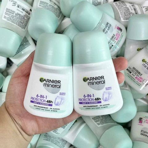 Lăn nách thơm mát, khử mùi 48h Garnier Mineral 6in1 Đức 50ml