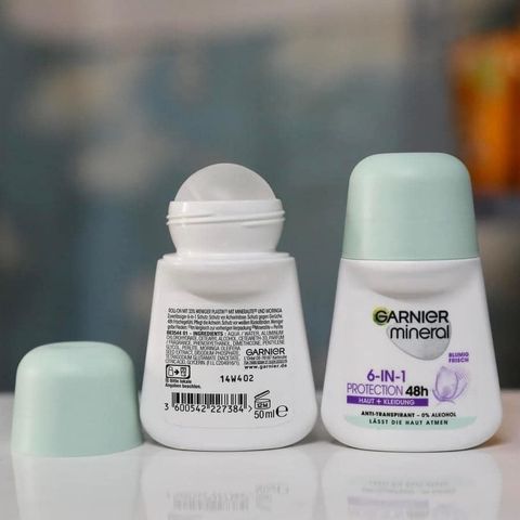 Lăn nách thơm mát, khử mùi 48h Garnier Mineral 6in1 Đức 50ml