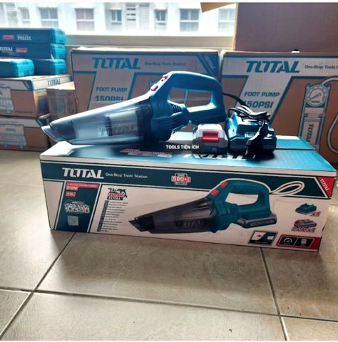 Máy Hút Bụi Không Dây Total TVLI20126 20V - Dung Tích 0.5L, Hút Mịn Cho Ô Tô, Sofa, Văn Phòng - Phụ Kiện Đầy Đủ