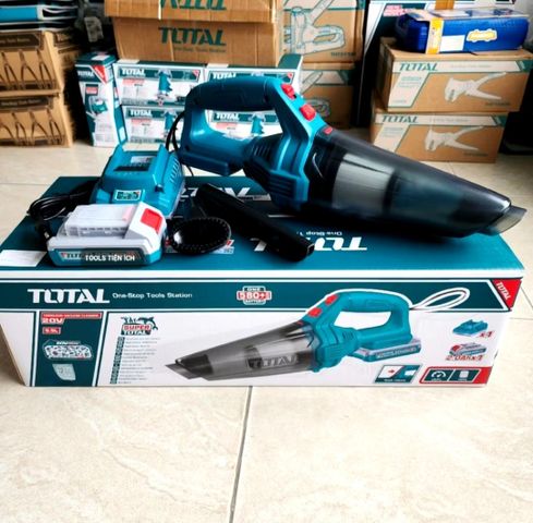 Máy Hút Bụi Không Dây Total TVLI20126 20V - Dung Tích 0.5L, Hút Mịn Cho Ô Tô, Sofa, Văn Phòng - Phụ Kiện Đầy Đủ