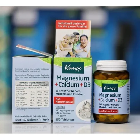 [Hàng Đức] Viên uống Kneipp bổ sung vitamin d3, canxi, magie, lọ 150 viên 316717