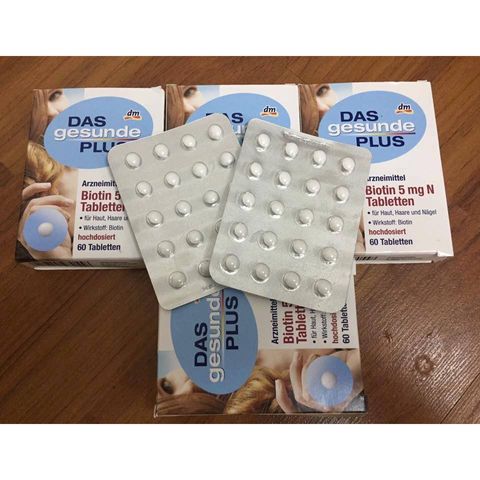 Viên uống Biotin Mọc Tóc - Giúp Tóc Mềm Mượt, Khỏe Mạnh, Giảm Gãy Rụng - Hàng Chính Hãng Nhập Khẩu Từ Đức (60 Viên)